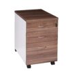 Premium Walnut Mobile Pedestal 3 Drawers - 3 Colours