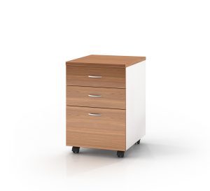 Premium Walnut Mobile Pedestal 3 Drawers - 3 Colours
