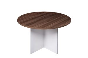 Walnut Cross Base Round Meeting Table 1200 - 3 Colours