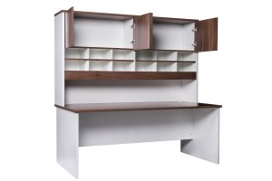 Premium Wall Unit Desk Hutch Combo Casnan Walnut 