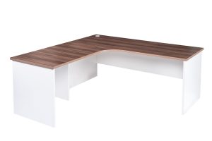 Premium 2 Piece Radial Corner Workstation 1800 – Casnan Walnut Premium 2 Piece Radial Corner Workstation 1800 - Casnan Walnut
