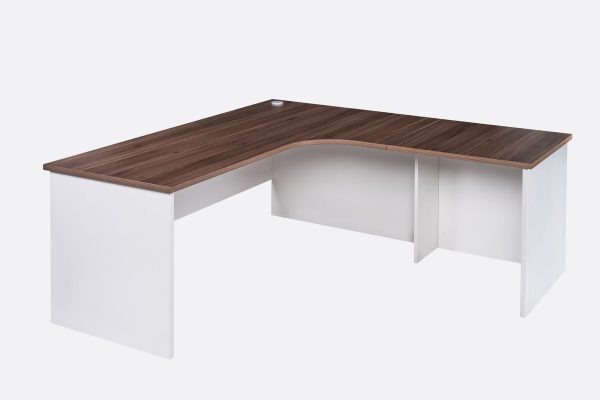 Premium 2 Piece Radial Corner Workstation 1800 - Casnan Walnut Premium 2 Piece Radial Corner Workstation 1800 - Casnan Walnut