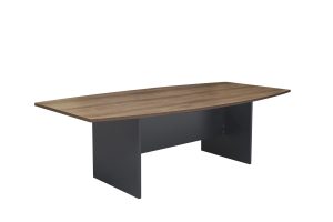 Walnut Boat Shape Boardroom Table 2400W - 3 Colours