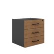 Premium Walnut Fixed Pedestal 3 Drawers Virginia - 3 Colours