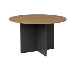 Walnut Cross Base Round Meeting Table 900D - 3 Colours