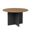 Walnut Cross Base Round Meeting Table 1200 - 3 Colours