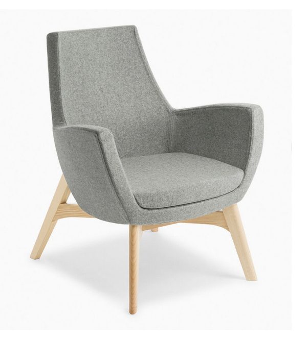 Paris Timber Leg Lounge - Check Stock Paris Timber Leg Lounge - Check Stock