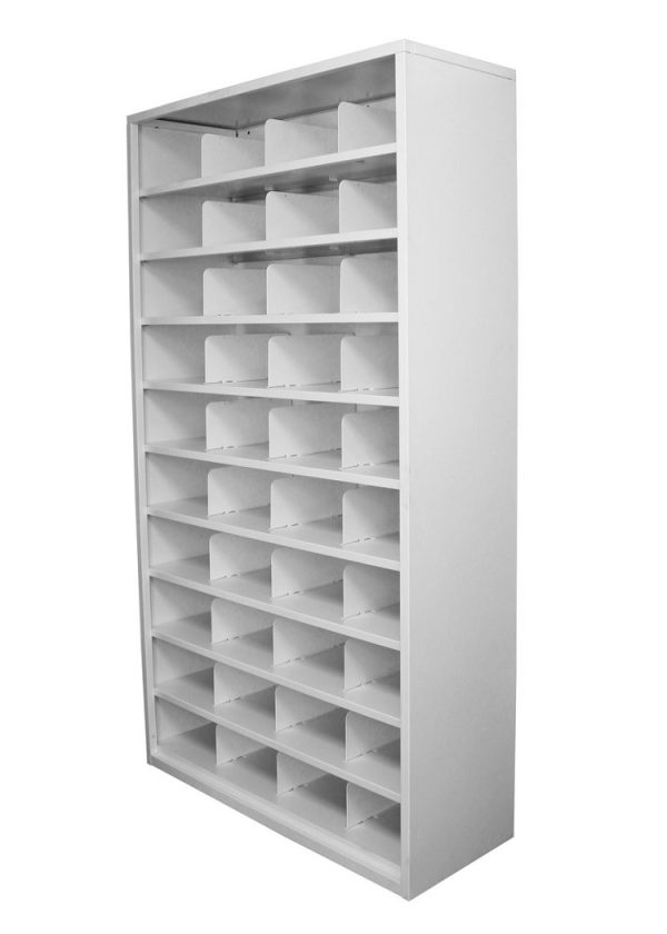 Steelco Metal Pigeon Hole Shelving Unit - 40 Slots