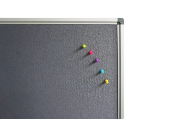 Premium Grey Fabric Office Pin Board - 900H Premium Grey Fabric Office Pin Board - 900H