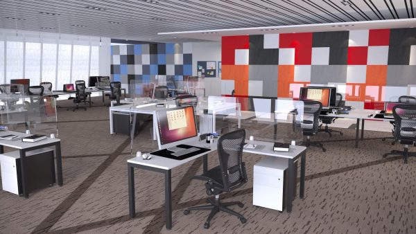 Plaza 50mm Square legs Corner Workstation 1818