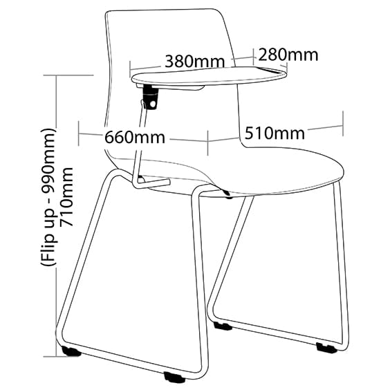 Pod Upholstered Tablet Chair - Sled Frame Pod Upholstered Tablet Chair - Sled Frame