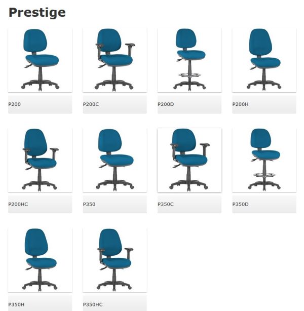 Prestige 350 Upholstered Low Back Task Chair 