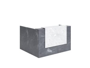 Opal L Shape Reception Counter Marble Look 2100
