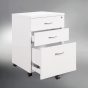 Mobile Pedestal 3 Drawers With Lock White - 5 Colours