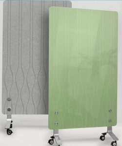 Mobile Glassboard with Acoustic Backside - Visual Communication Board