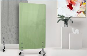 Mobile Glassboard with Acoustic Backside - Visual Communication Board