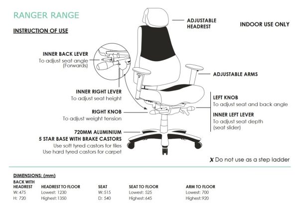 Ranger Heavy Duty High Back Fabric Chair Ranger Heavy Duty High Back Fabric Chair