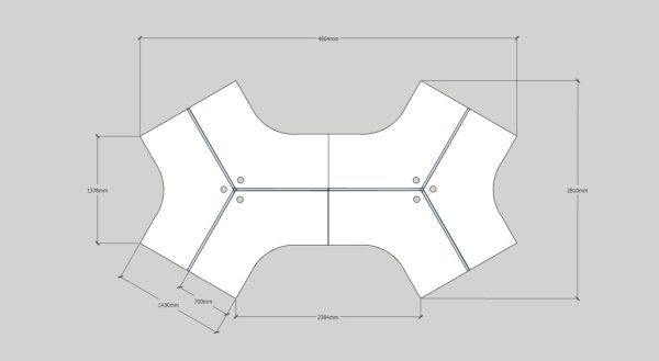 Rapid Workstation 120 Degree 6 Person Pod 