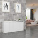 Stone Top Counter Credenza 1600 - Glossy White 