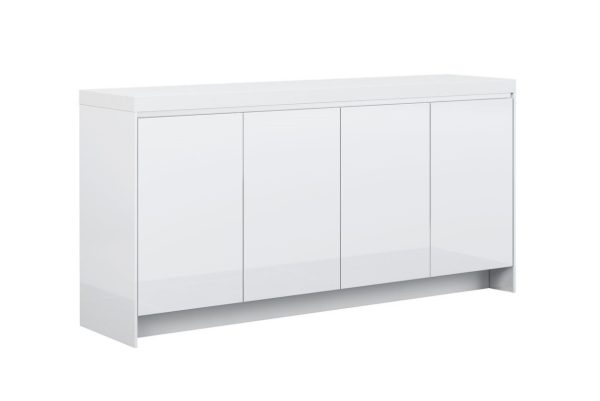 Stone Top Counter Credenza 1600 - Glossy White 
