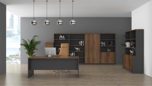 Premium Executive Office Package 10 - Regal Walnut over Charcoal