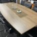 Walnut Boat Shape Boardroom Table 2400W - 3 Colours