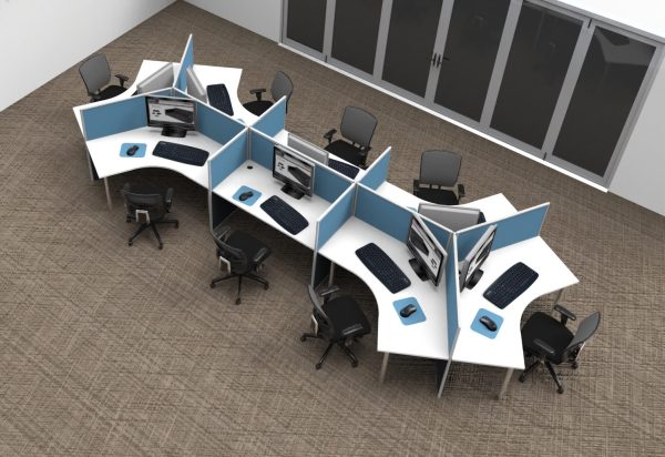 Rapid Workstation 120 Degree 6 Person Pod 