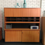 Wall Unit With Double Pigeon Holes Hutch and Credenza - 4 Colours