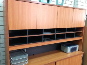 Wall Unit With Double Pigeon Holes Hutch and Credenza - 4 Colours