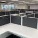 Charcoal Desk Partition with White Frame - 1200H