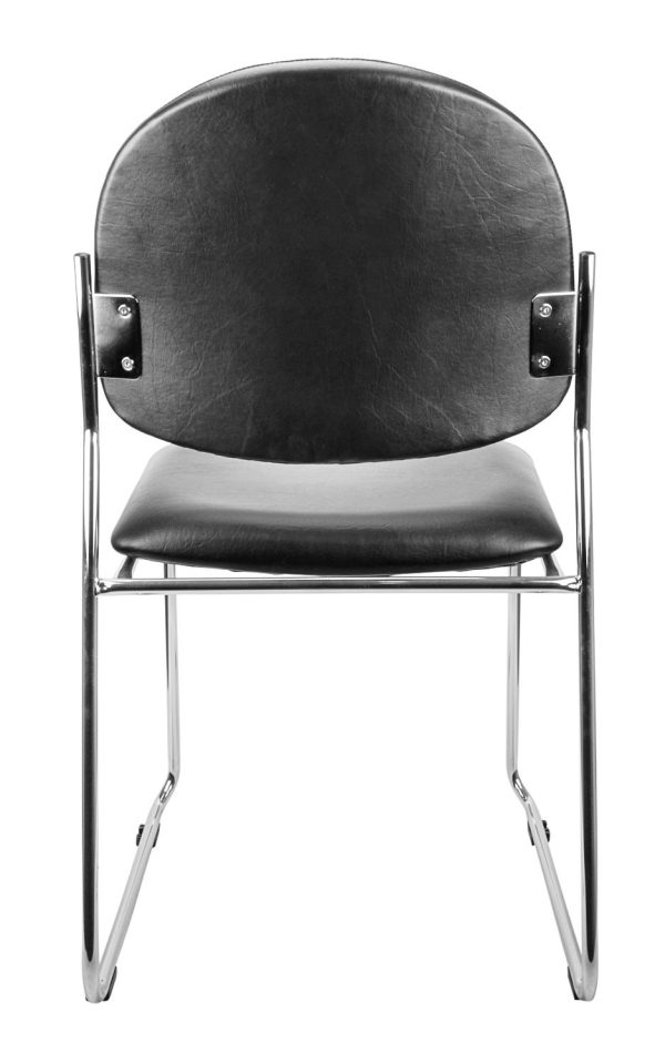 Rod PU Black Visitor Chair 