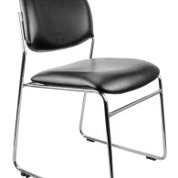 Rod PU Black Visitor Chair 