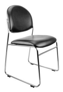 Rod PU Black Visitor Chair 