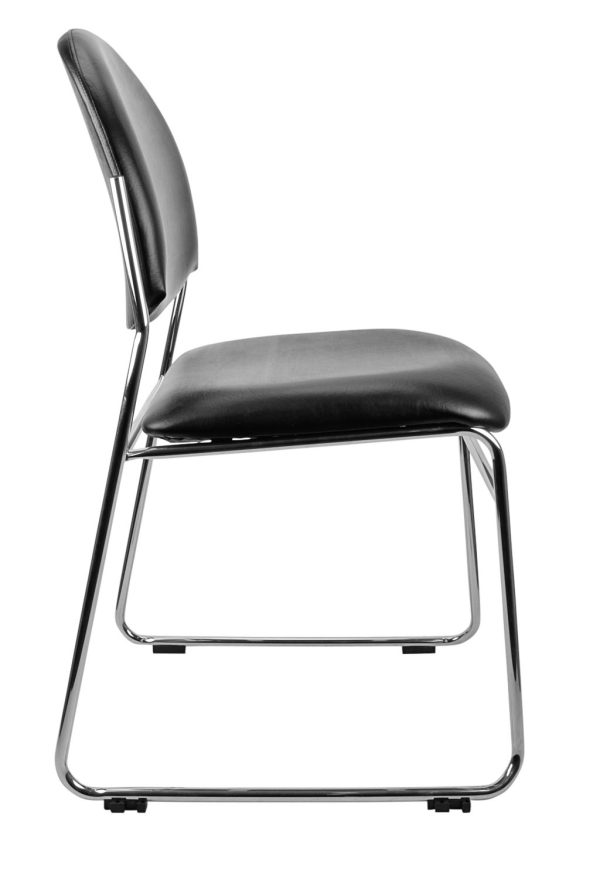 Rod PU Black Visitor Chair 