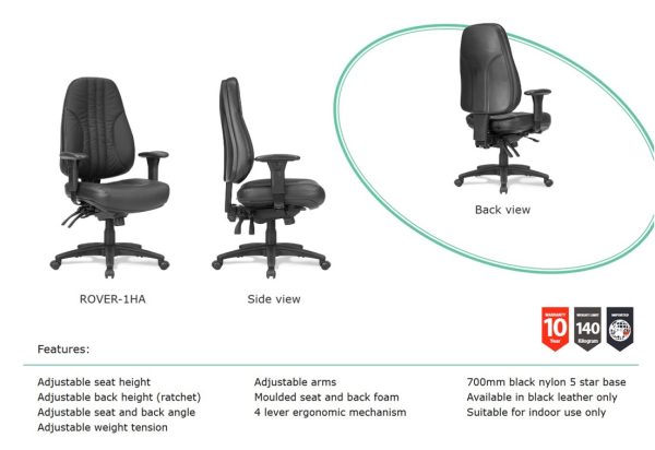 Rover Heavy Duty Leather Chair 