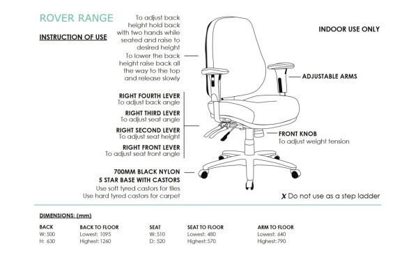 Rover Heavy Duty Leather Chair 