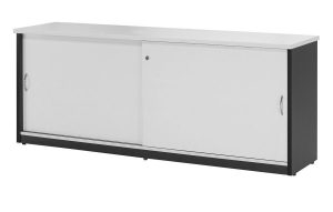 Sliding Door Credenza / Buffet 1800 WHITE Charcoal - 5 Colours