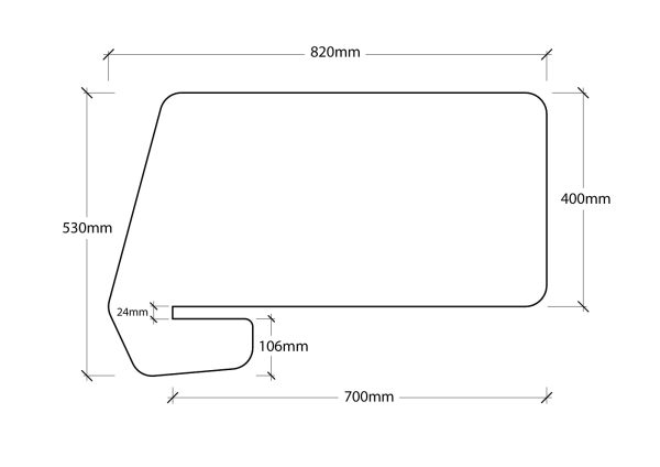 Eco 27mm Angled Slip on Desk Screen 