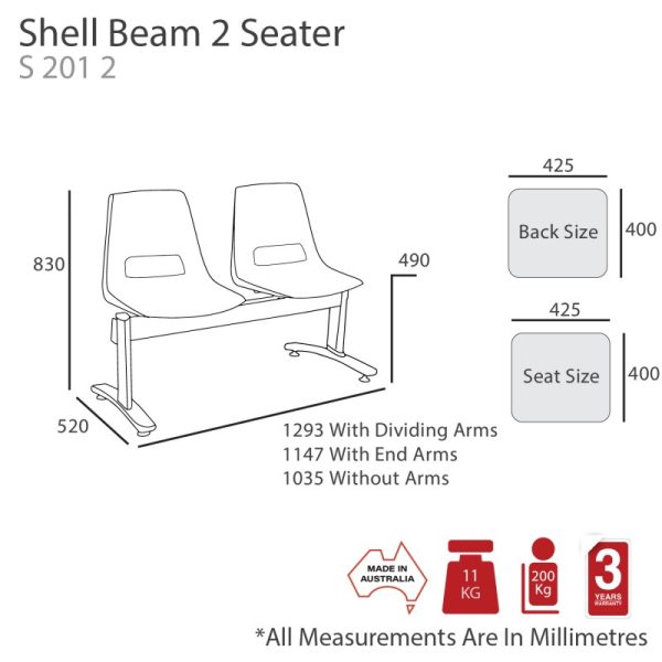 Shell PP Beam 5 Seating 