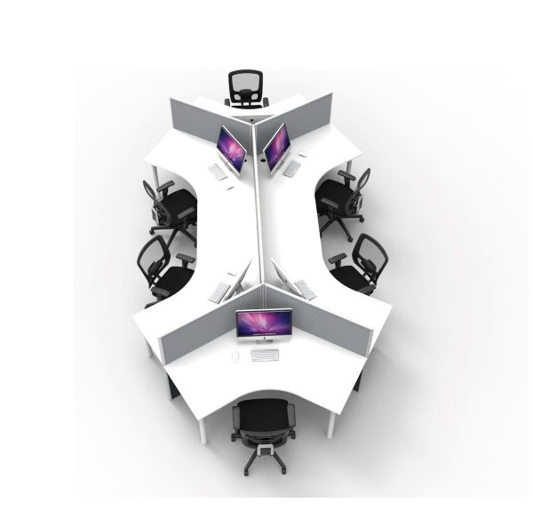 Rapid Workstation 120 Degree 6 Person Pod 