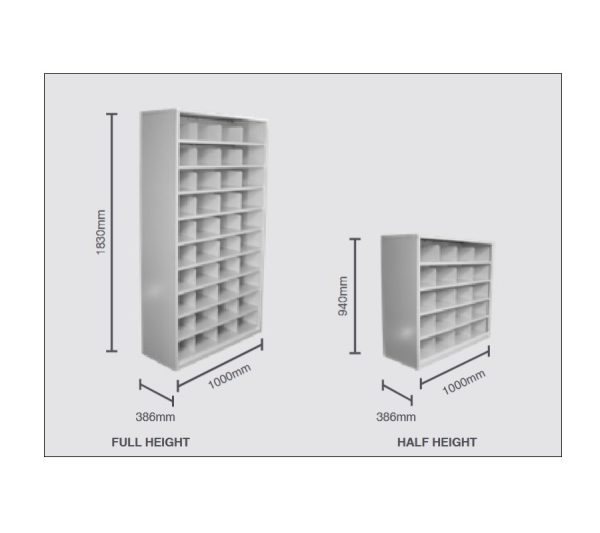 Steelco Metal Pigeon Hole Shelving Unit - 2 Sizes Steelco Metal Pigeon Hole Shelving Unit - 2 Sizes