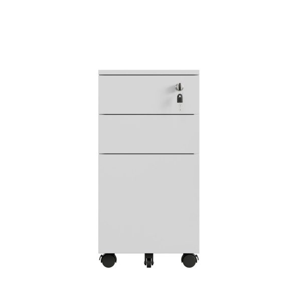 Max Slim Metal Mobile Pedestal 3 Drawers - 2 Colours