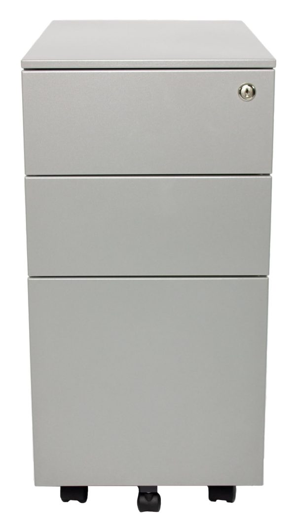 Steelco Slimline Metal Mobile Pedestal 3 Drawers - 3 Colours Steelco Slimline Metal Mobile Pedestal 3 Drawers - 3 Colours