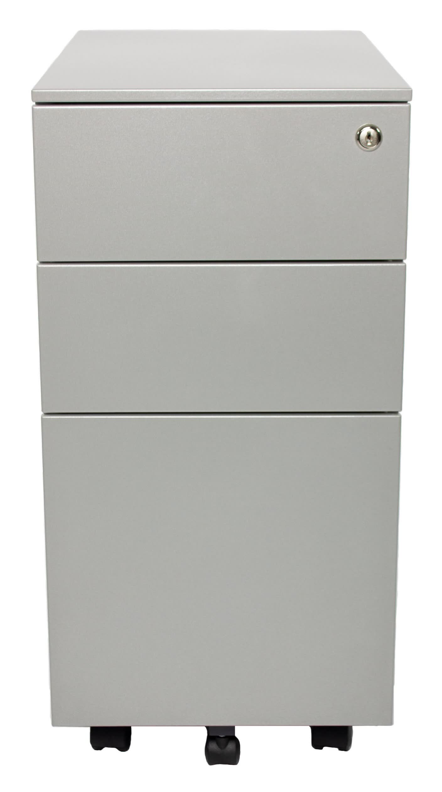 Steelco Slimline Metal Mobile Pedestal 3 Drawers - 3 Colours