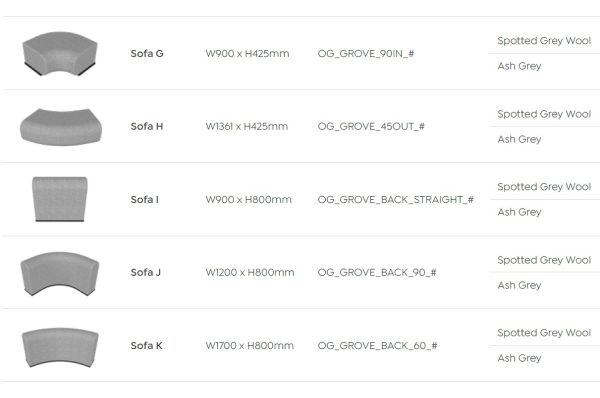 Grove Sofa E - Table Grove Sofa E - Table