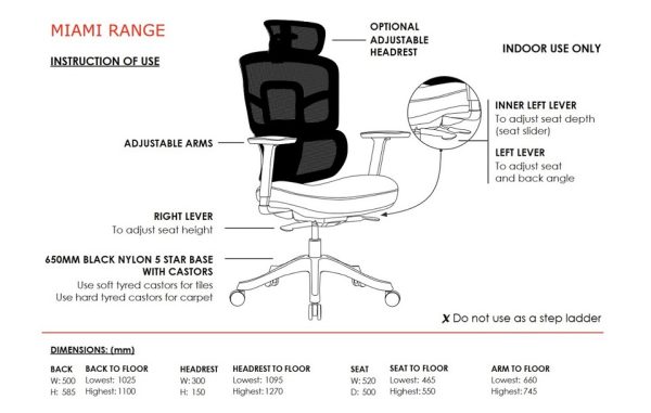 St Miami Mesh High Back Executive Chair 