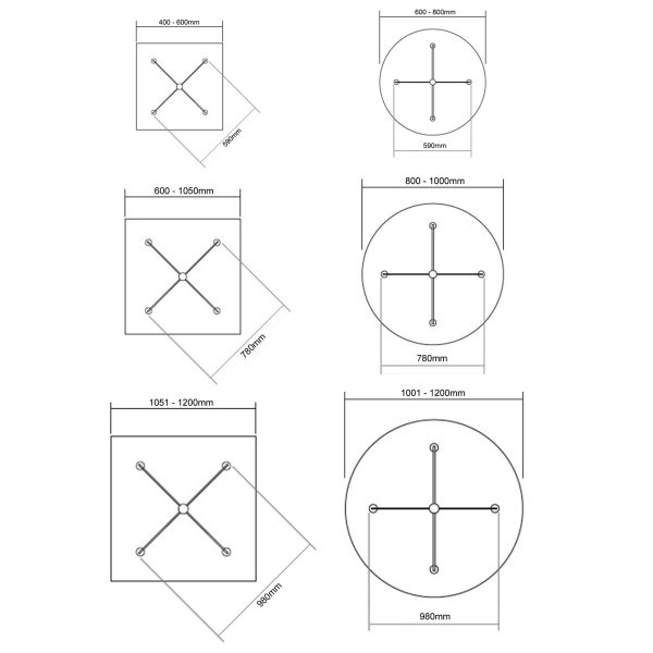 Lux Star Base 4 Point Square Meeting Table 900 Lux Star Base 4 Point Square Meeting Table 900