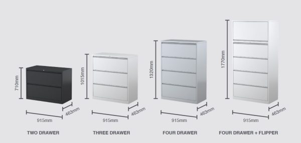 Steelco Premium Lateral Filing Cabinet 3 Drawer