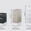 Steelco Vertical Metal Filing Cabinet - 3 Sizes