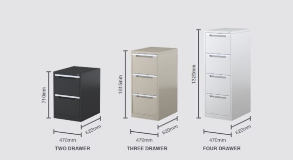 Steelco Vertical Metal Filing Cabinet - 3 Sizes